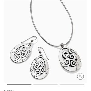 NEW Brighton Mingle Silver Swirl Necklace and Earring Set